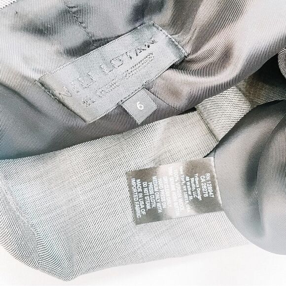 Nili Lotan Gray Classon Sharkskin Single Breasted Wool Jacket Blazer Sz 6 - Picture 7 of 13